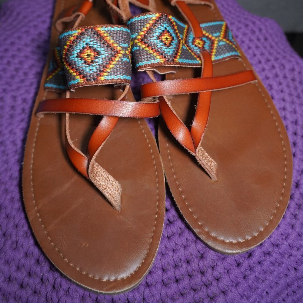 Mossimo Supply Co Womens Flip Flops Thongs Slingback Sandals Multi-Color Size 11